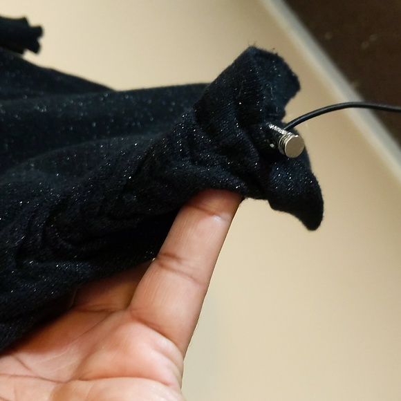 Michael Kors| Black Shimmering Cowlneck Sweater With Drawstring Sides - Picture 5 of 17